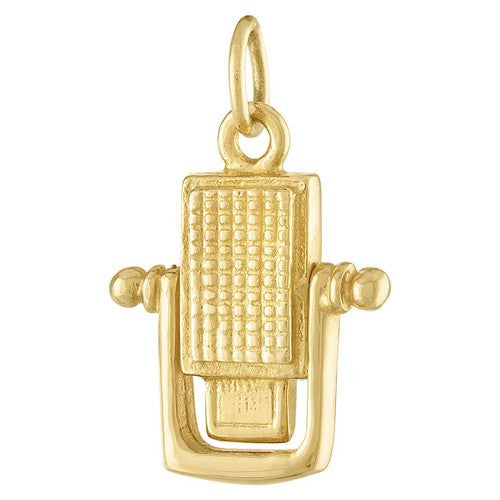 Recording Microphone 14K Gold Charm